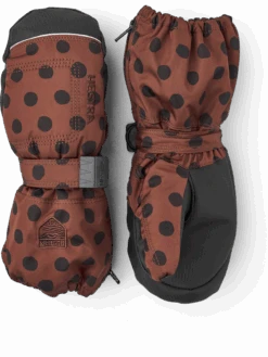 Hestra Baby Zip Long Mitt - Brown Print