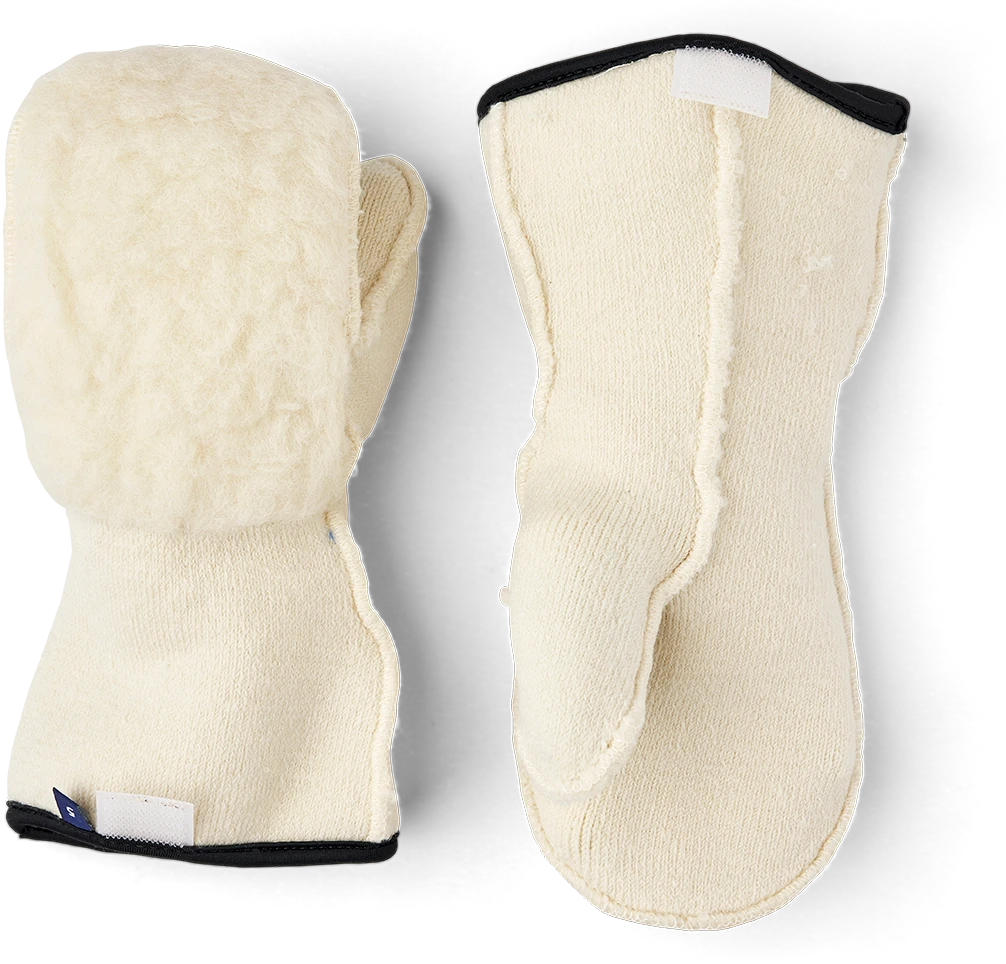 Hestra Fjellvotten Wool Terry/Pile Jr Liner Mitt -Â Offwhite